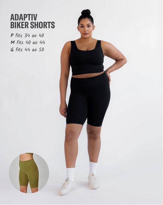 Biker Shorts Active Camys com LYCRA® ADAPTIV Olive Oil