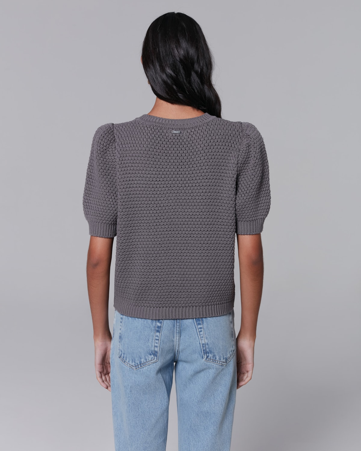 Blusa Camys New Puff Em Tricot Gola U Deep Gray