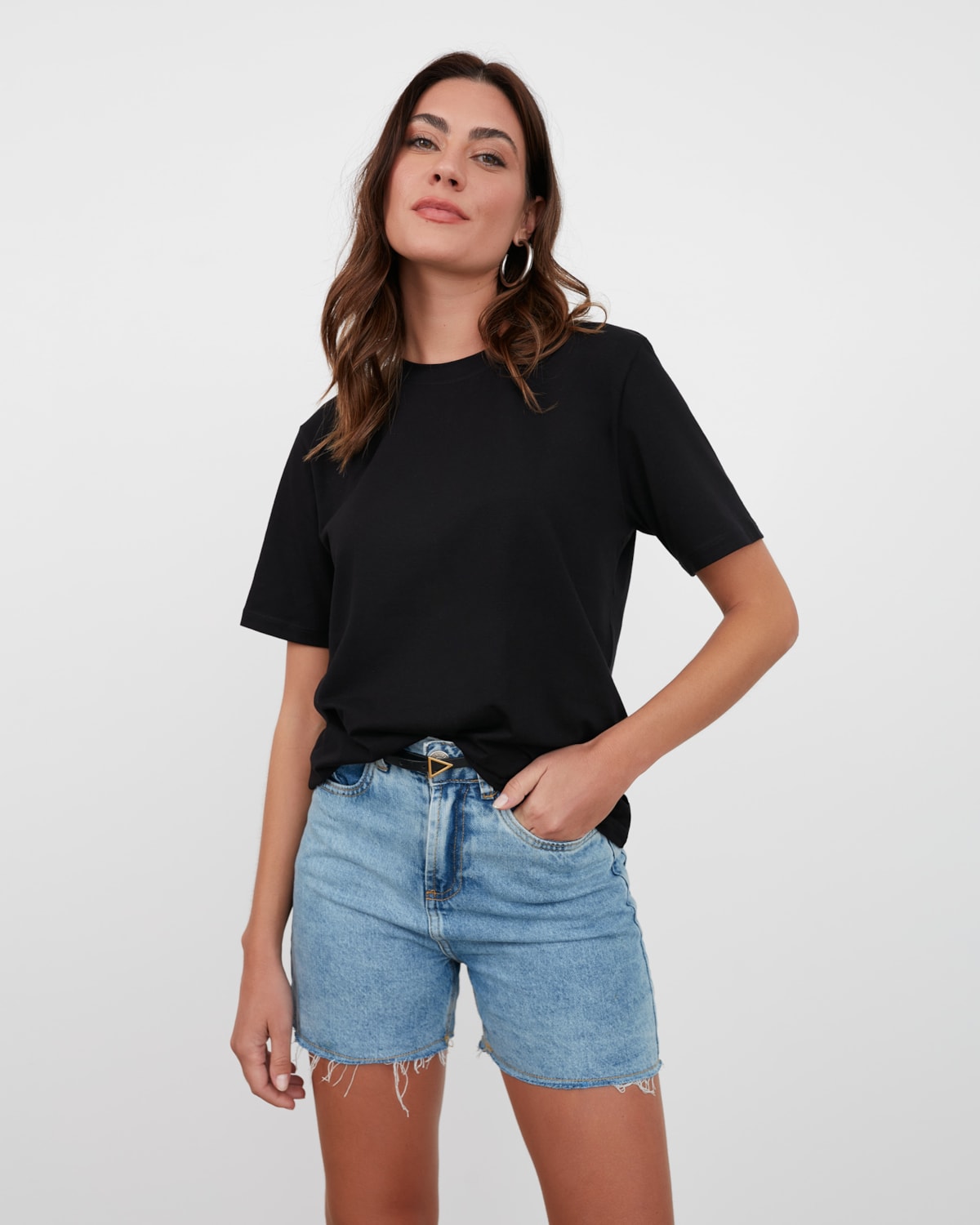 Camiseta Feminina New Comfort Gola U - Camys - Preto - Shop2gether