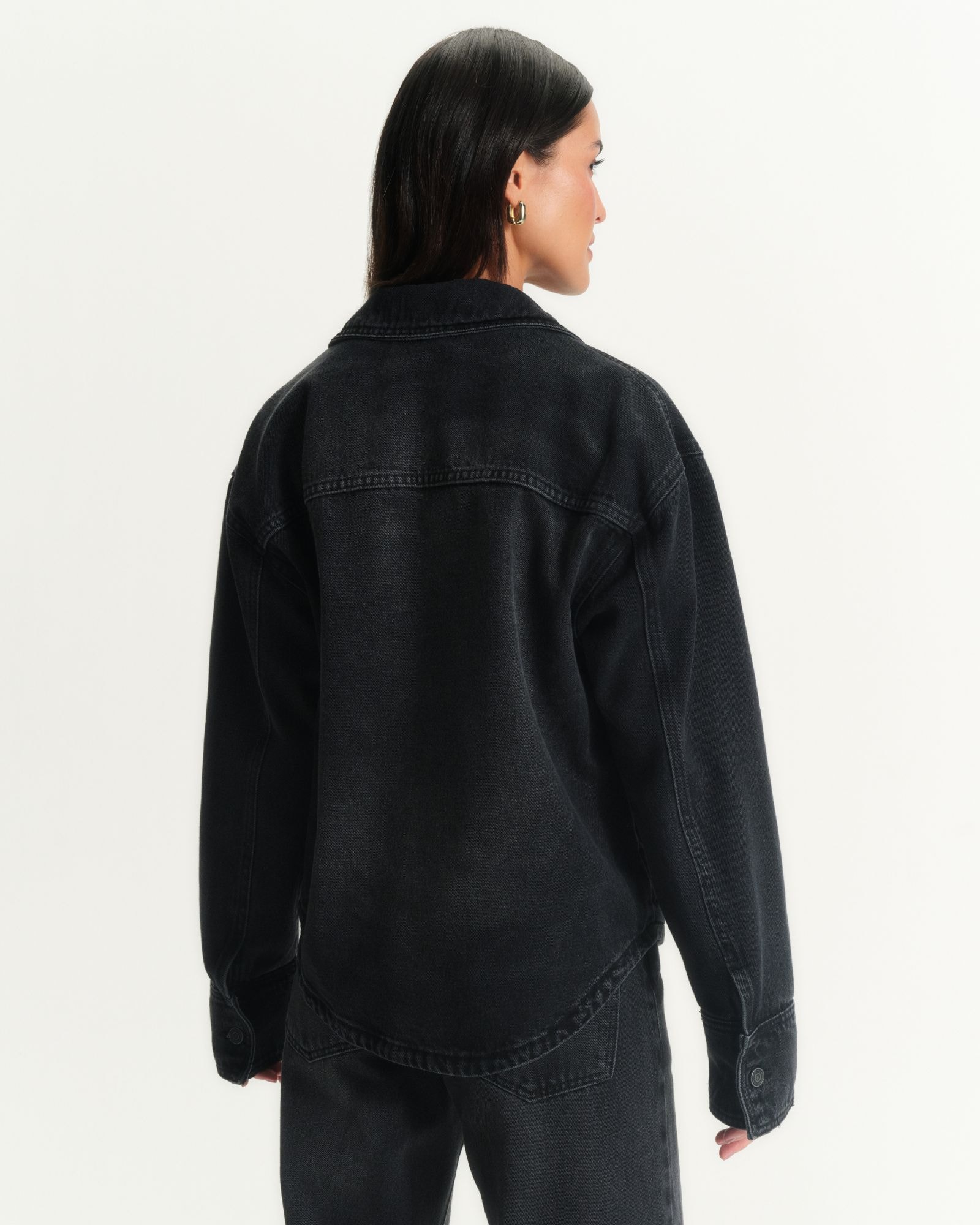 Jaqueta Jeans Tailored Denim Washed Black